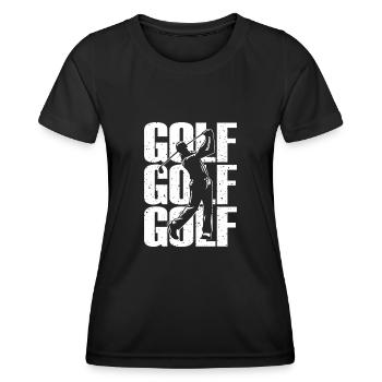 Golf Golfer Tee-Off für Männer und Jungen Vintage - Frauen Funktions-T-Shirt - Schwarz - Vorne - AI Model Female 172 light (172cm)