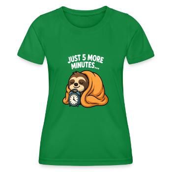 Faultier - "5 Minutes" - Frauen Funktions-T-Shirt - Kelly Green - Vorne - AI Model Female 172 dark (172cm)