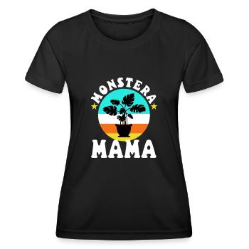 Monstera Mama - T-shirt sport Femme - noir - Devant - AI Model Female 172 light (172cm)