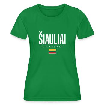 Šiauliai, Lithuania - Women's Functional T-Shirt - kelly green - Front - AI Model Female 172 dark (172cm)