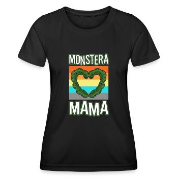 Monstera Mama - T-shirt sport Femme - noir - Devant - AI Model Female 172 light (172cm)