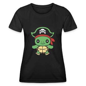 pirate - T-shirt sport Femme - noir - Devant - AI Model Female 172 light (172cm)