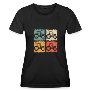 Conduite de tracteur pour la ferme agricole - T-shirt sport Femme - noir - Devant - AI Model Female 172 light (172cm)
