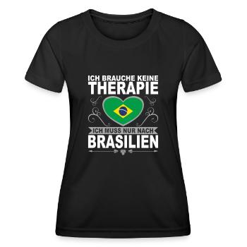 Ich muss nach Brasilien Geschenk - Frauen Funktions-T-Shirt - Schwarz - Vorne - AI Model Female 172 light (172cm)