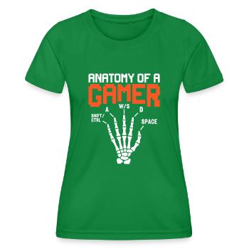 Anatomie d’un squelette de joueur Cadeau de jeu drôle - T-shirt sport Femme - vert - Devant - AI Model Female 172 dark (172cm)