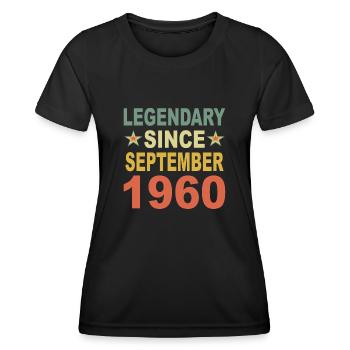 65 Years Birthday September 1960 Year Gift - Women's Functional T-Shirt - black - Front - AI Model Female 172 light (172cm)