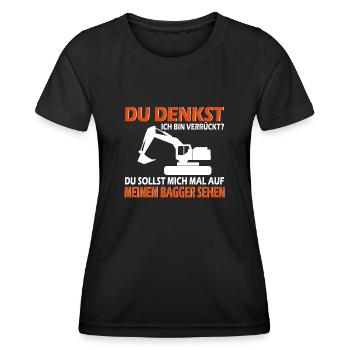 Baggerführer Bagger Verrückter Baggerfahrer - Frauen Funktions-T-Shirt - Schwarz - Vorne - AI Model Female 172 light (172cm)