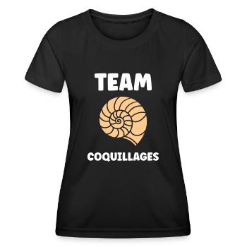 coquillage - T-shirt sport Femme - noir - Devant - AI Model Female 172 light (172cm)