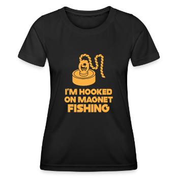 Neodymium Magnet Fishing Magnetic Fisher - Women's Functional T-Shirt - black - Front - AI Model Female 172 light (172cm)
