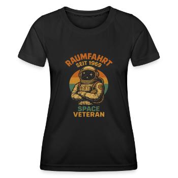 Space Veteran since 1969 - Women's Functional T-Shirt - black - Front - AI Model Female 172 light (172cm)