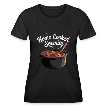 Home-Cooked Serenity Design - Frauen Funktions-T-Shirt - Schwarz - Vorne - AI Model Female 172 light (172cm)