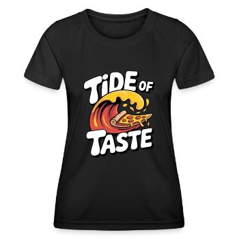 Tide of Taste Pizza Wave Design - Women's Functional T-Shirt - black - Front - AI Model Female 172 light (172cm)