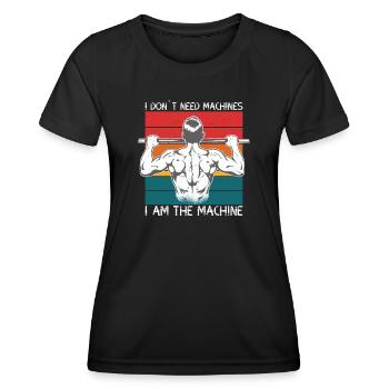 Ich bin eine Maschine Calisthenics - Frauen Funktions-T-Shirt - Schwarz - Vorne - AI Model Female 172 light (172cm)