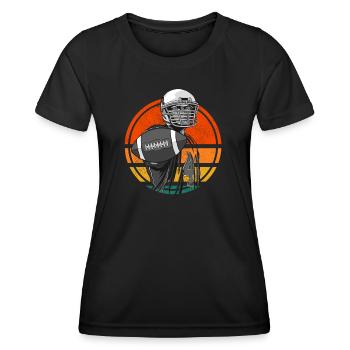 American Football Retro Vintage - Frauen Funktions-T-Shirt - Schwarz - Vorne - AI Model Female 172 light (172cm)