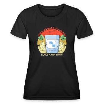 Life Gives You Lemons Funny Gin Saying - Women's Functional T-Shirt - black - Front - AI Model Female 172 light (172cm)