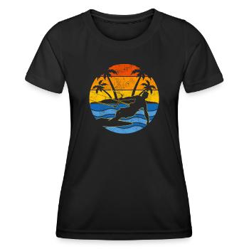 Kitesurfing Sprichwort - Frauen Funktions-T-Shirt - Schwarz - Vorne - AI Model Female 172 light (172cm)