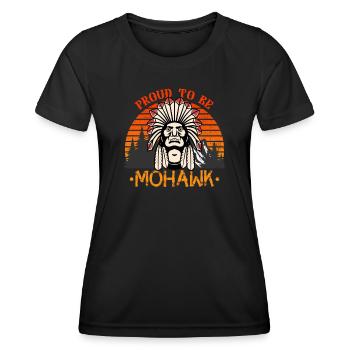 Stolz darauf, Mohawk-Indianer zu sein - Frauen Funktions-T-Shirt - Schwarz - Vorne - AI Model Female 172 light (172cm)