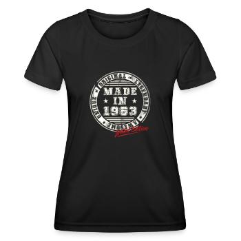 Retro Patch Vintage 1963 Birthday Gift - Women's Functional T-Shirt - black - Front - AI Model Female 172 light (172cm)