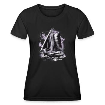 Sailboat with anchor gift - Women's Functional T-Shirt - black - Front - AI Model Female 172 light (172cm)