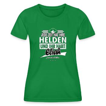 Chaque époque a ses héros Tu as Elijah - T-shirt sport Femme - vert - Devant - AI Model Female 172 dark (172cm)