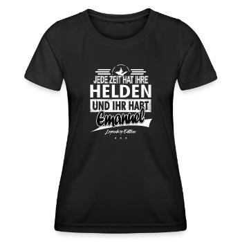 Jede Zeit hat Ihre Helden Ihr habt Emanuel - Frauen Funktions-T-Shirt - Schwarz - Vorne - AI Model Female 172 light (172cm)