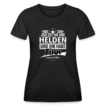 Jede Zeit hat Ihre Helden Ihr habt Finn - Frauen Funktions-T-Shirt - Schwarz - Vorne - AI Model Female 172 light (172cm)