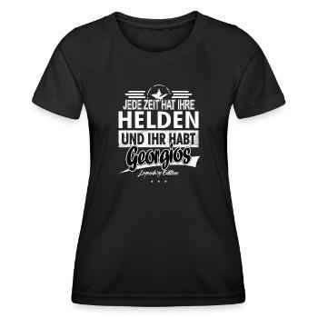 Jede Zeit hat Ihre Helden Ihr habt Georgios - Frauen Funktions-T-Shirt - Schwarz - Vorne - AI Model Female 172 light (172cm)