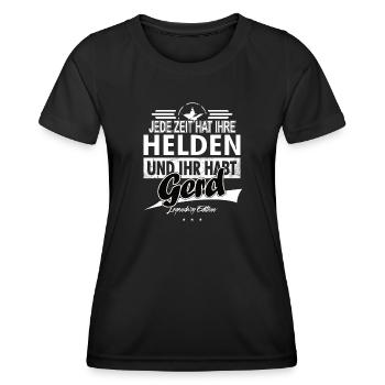 Jede Zeit hat Ihre Helden Ihr habt Gerd - Frauen Funktions-T-Shirt - Schwarz - Vorne - AI Model Female 172 light (172cm)