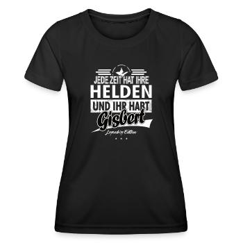 Chaque époque a ses héros Vous avez Gisbert - T-shirt sport Femme - noir - Devant - AI Model Female 172 light (172cm)