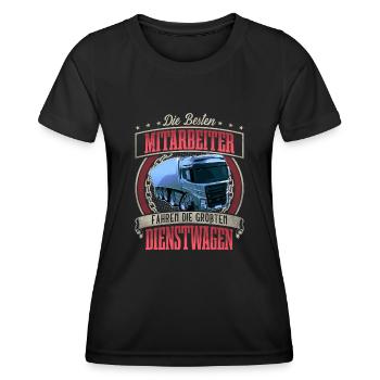 LKW Fahrer - Frauen Funktions-T-Shirt - Schwarz - Vorne - AI Model Female 172 light (172cm)