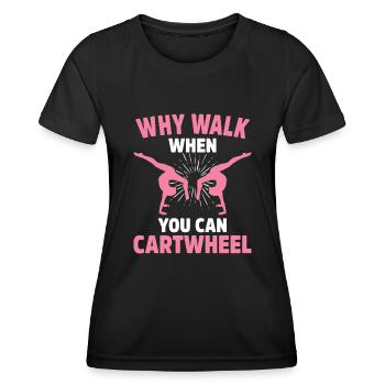 Gymnastique Acrobaties Cheerleading Gymnaste Gymnastique au sol - T-shirt sport Femme - noir - Devant - AI Model Female 172 light (172cm)
