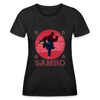 Sambo Lutte Autodéfense URSS Sports - T-shirt sport Femme - noir - Devant - AI Model Female 172 light (172cm)