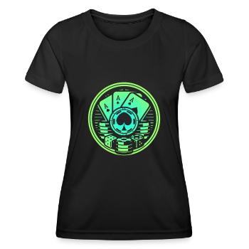 Pokern - Frauen Funktions-T-Shirt - Schwarz - Vorne - AI Model Female 172 light (172cm)