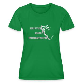 Christus ist für uns gestorben - Finnisch - Frauen Funktions-T-Shirt - Kelly Green - Vorne - AI Model Female 172 dark (172cm)