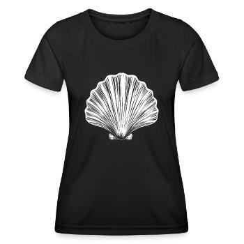 Chemin - Pétoncle - Pèlerinage - Santiago - T-shirt sport Femme - noir - Devant - AI Model Female 172 light (172cm)