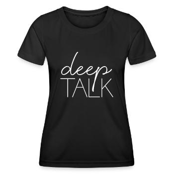 deep talk smalltalk sort écriture conversation - T-shirt sport Femme - noir - Devant - AI Model Female 172 light (172cm)