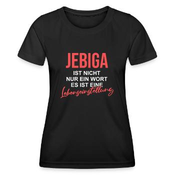 Jebiga n’est pas seulement un mot Fry Balkan Serbie - T-shirt sport Femme - noir - Devant - AI Model Female 172 light (172cm)