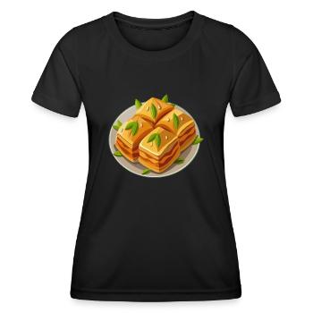 Baklava - türkische Süßspeise - Geschenk - Frauen Funktions-T-Shirt - Schwarz - Vorne - AI Model Female 172 light (172cm)