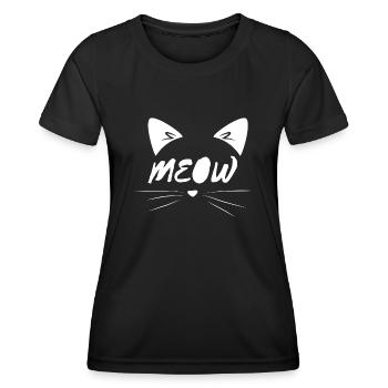 Katzengesicht - Frauen Funktions-T-Shirt - Schwarz - Vorne - AI Model Female 172 light (172cm)