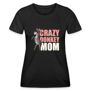 Maman âne - T-shirt sport Femme - noir - Devant - AI Model Female 172 light (172cm)