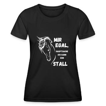 Ich kann zum Stall - Frauen Funktions-T-Shirt - Schwarz - Vorne - AI Model Female 172 light (172cm)