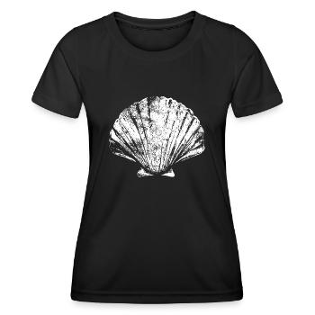 Chemin - Pétoncle - Pèlerinage - Santiago - T-shirt sport Femme - noir - Devant - AI Model Female 172 light (172cm)