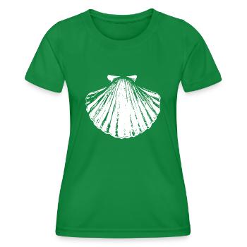 Chemin - Pétoncle - Pèlerinage - Santiago - T-shirt sport Femme - vert - Devant - AI Model Female 172 dark (172cm)
