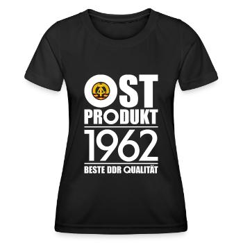 OSTPRODUKT 1962 DDR OSSI 64. GEBURTSTAG - Frauen Funktions-T-Shirt - Schwarz - Vorne - AI Model Female 172 light (172cm)