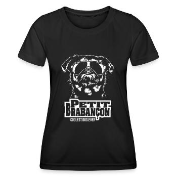 PETIT BRABANCON coolest dog ever Hundespruch Hunde - Frauen Funktions-T-Shirt - Schwarz - Vorne - AI Model Female 172 light (172cm)
