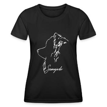 SAMOJEDE Profil Chiens Chien Wilsigns - T-shirt sport Femme - noir - Devant - AI Model Female 172 light (172cm)