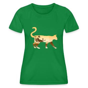 Serval Katze - Frauen Funktions-T-Shirt - Kelly Green - Vorne - AI Model Female 172 dark (172cm)