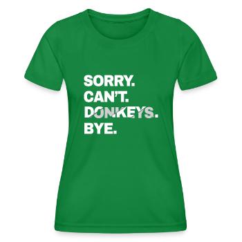 Esel - Frauen Funktions-T-Shirt - Kelly Green - Vorne - AI Model Female 172 dark (172cm)