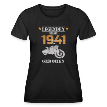 Motorrad Geburtstag Legenden wurden 1941 Geboren - Frauen Funktions-T-Shirt - Schwarz - Vorne - AI Model Female 172 light (172cm)
