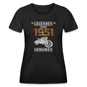 Motorrad Geburtstag Legenden wurden 1951 Geboren - Frauen Funktions-T-Shirt - Schwarz - Vorne - AI Model Female 172 light (172cm)